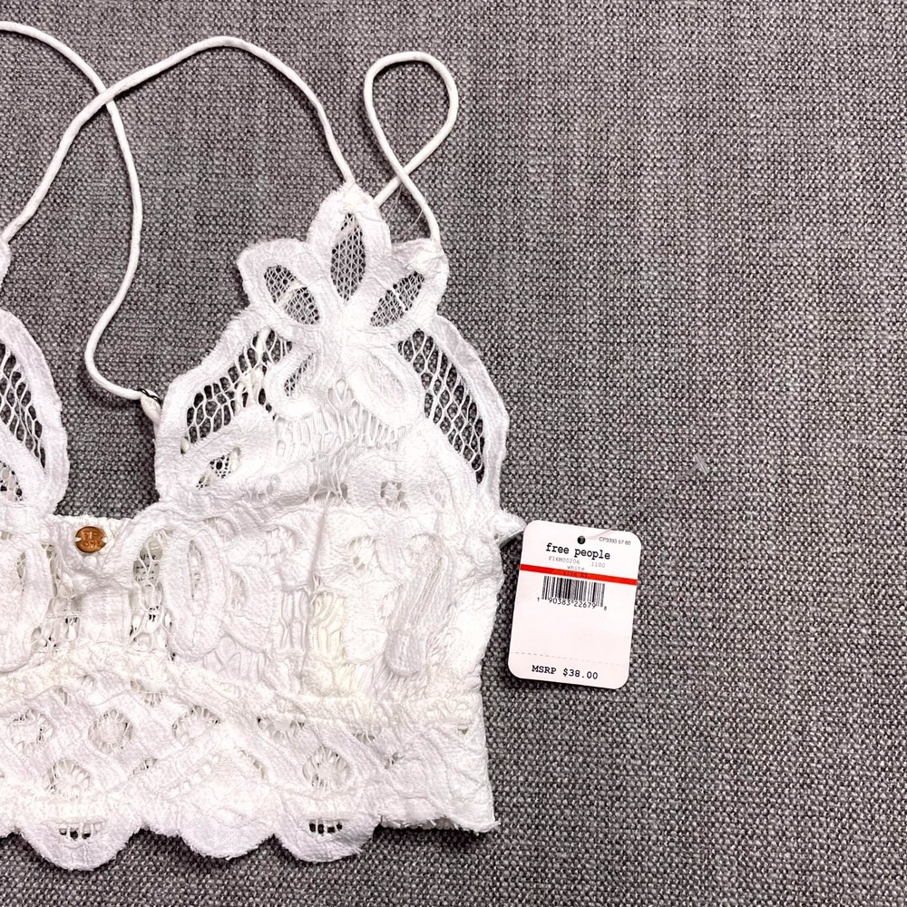 Free People One Adella Bralette Women XS White Crochet Lace F16M00206 - Picture 3 of 9